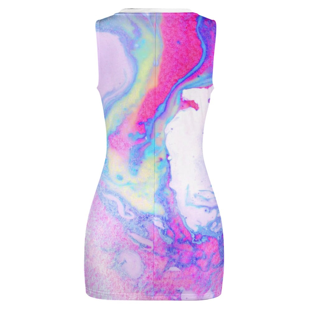 Artsy Navel-Baring Cross-Fit Hip Skirt