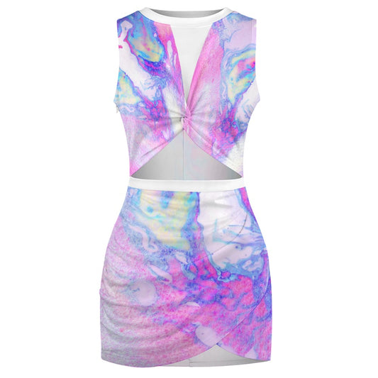 Artsy Navel-Baring Cross-Fit Hip Skirt