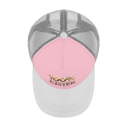 100% CISTER Pink on Grey Baseball Cap
