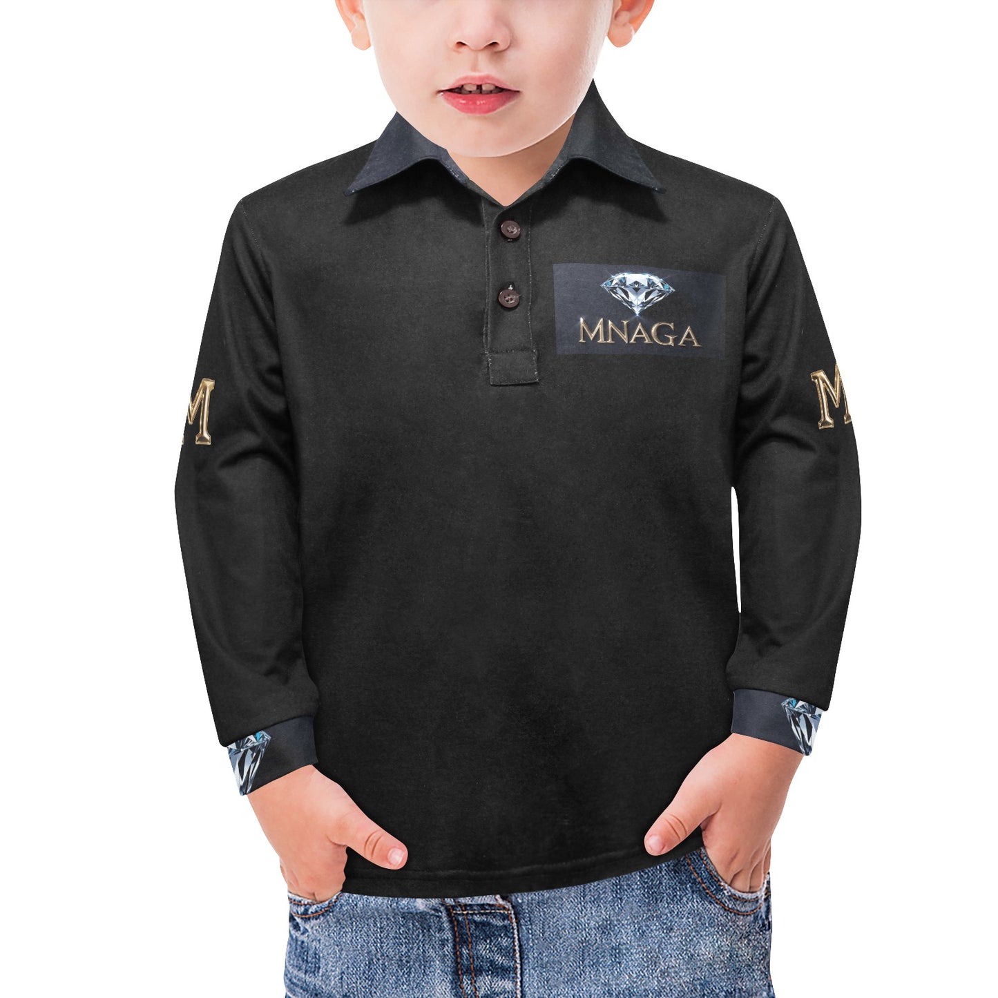 Little Boys' Long Sleeve Polo Shirt T73