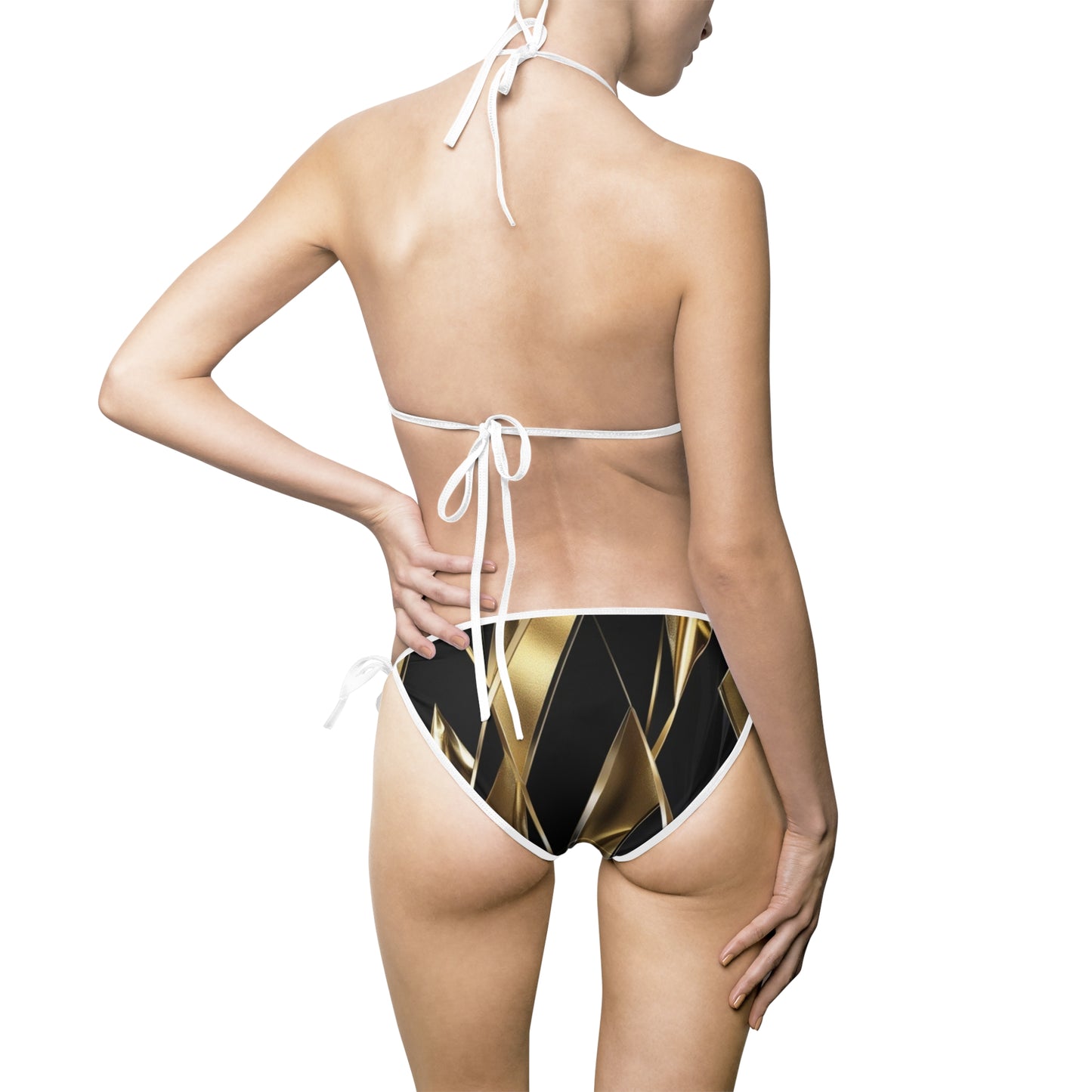MNAGA Black and Gold Bikini Swimsuit