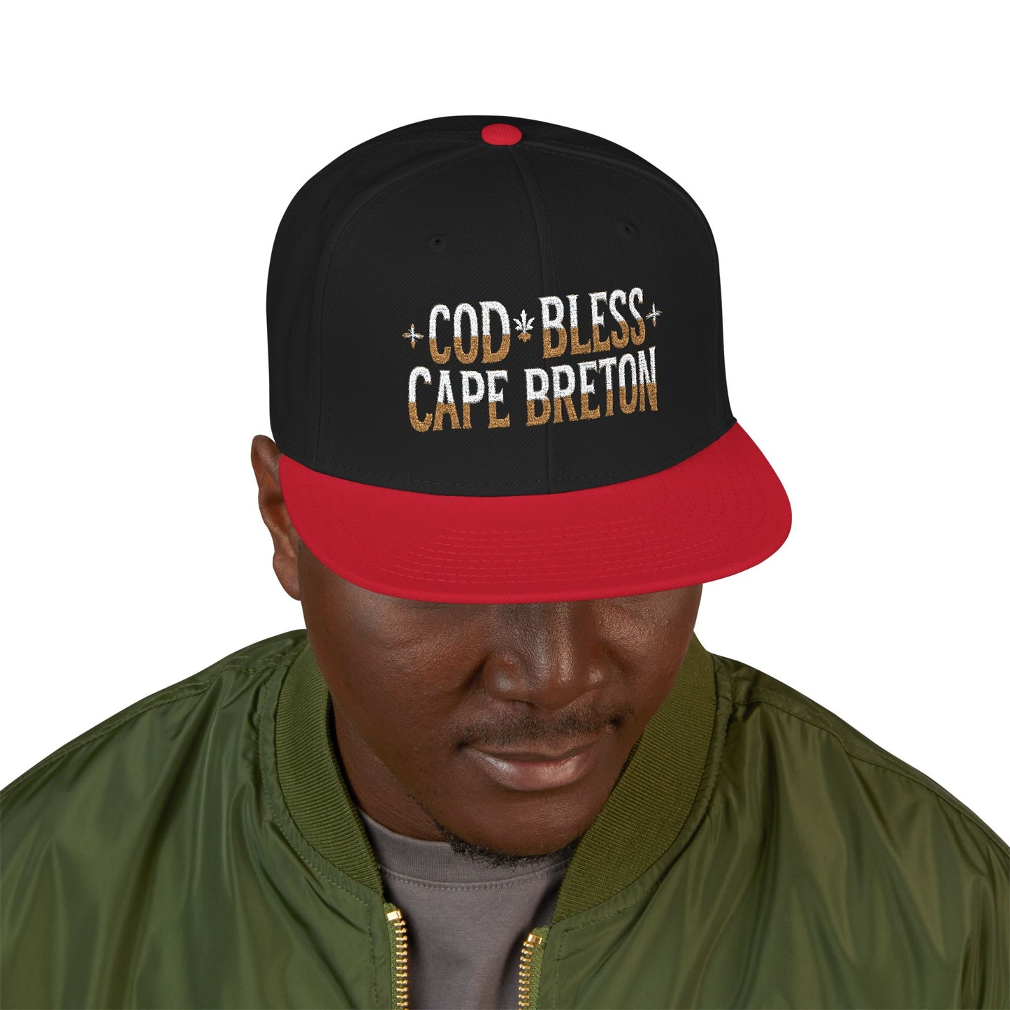 MNAGA Cod Bless Cape Breton Snapback Cap, Casual Streetwear Hat, Gift for Him, Summer Fashion Accessory,