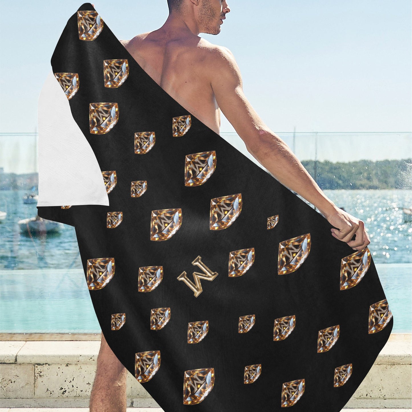 MNAGA Diamond Beach Towel Suede  31.5"x 71"