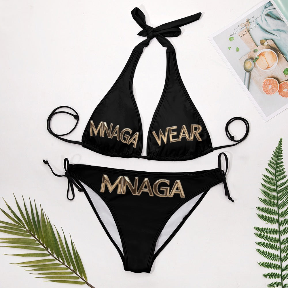 Ladies MNAGA Sexy V-Neck Bikini Swimsuit