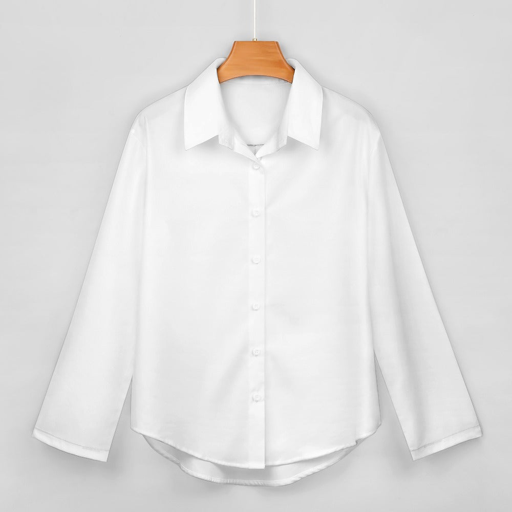 White Cropped hem shirt