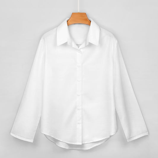 White Cropped hem shirt