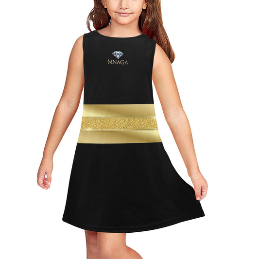 Girls' Mnaga Diamond Sleeveless Dress (D58)