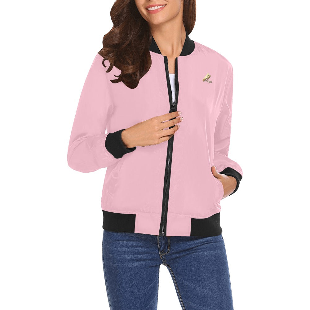MNAGA Pink  Bomber Jacket for Women