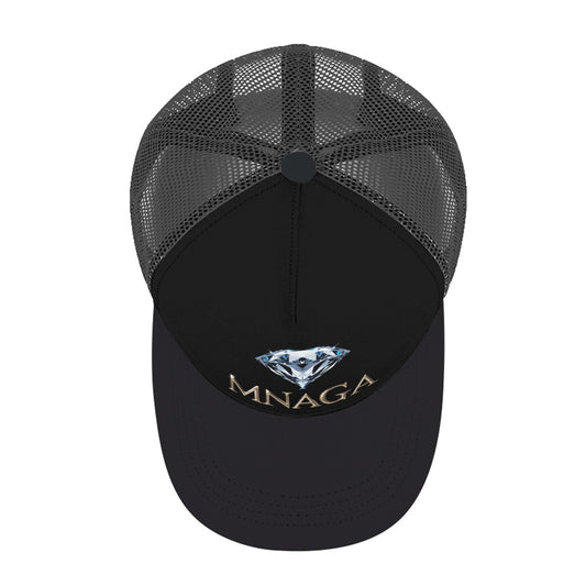 MNAGA Diamond Black on Black Baseball Cap