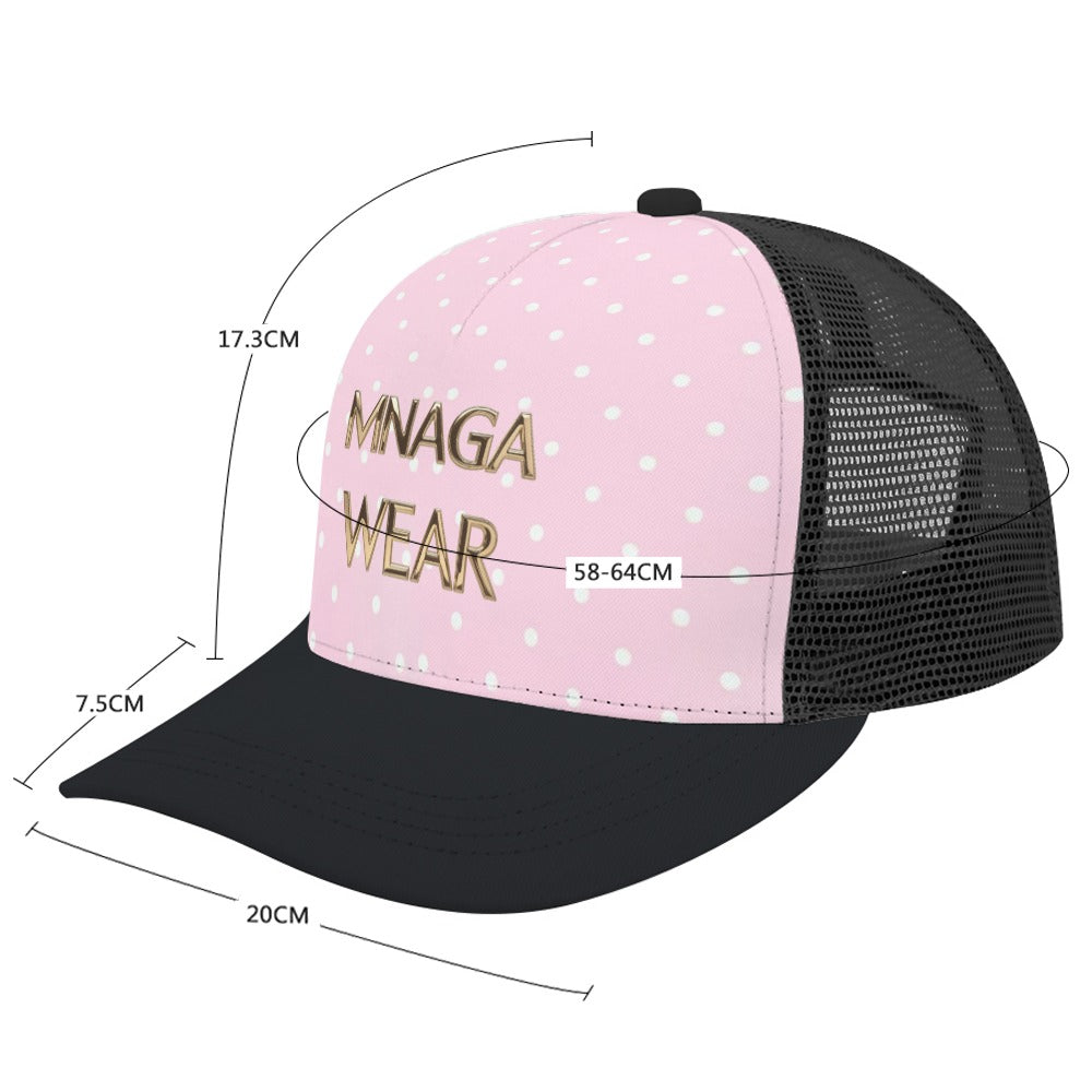 Pink Polka Dot Baseball Cap