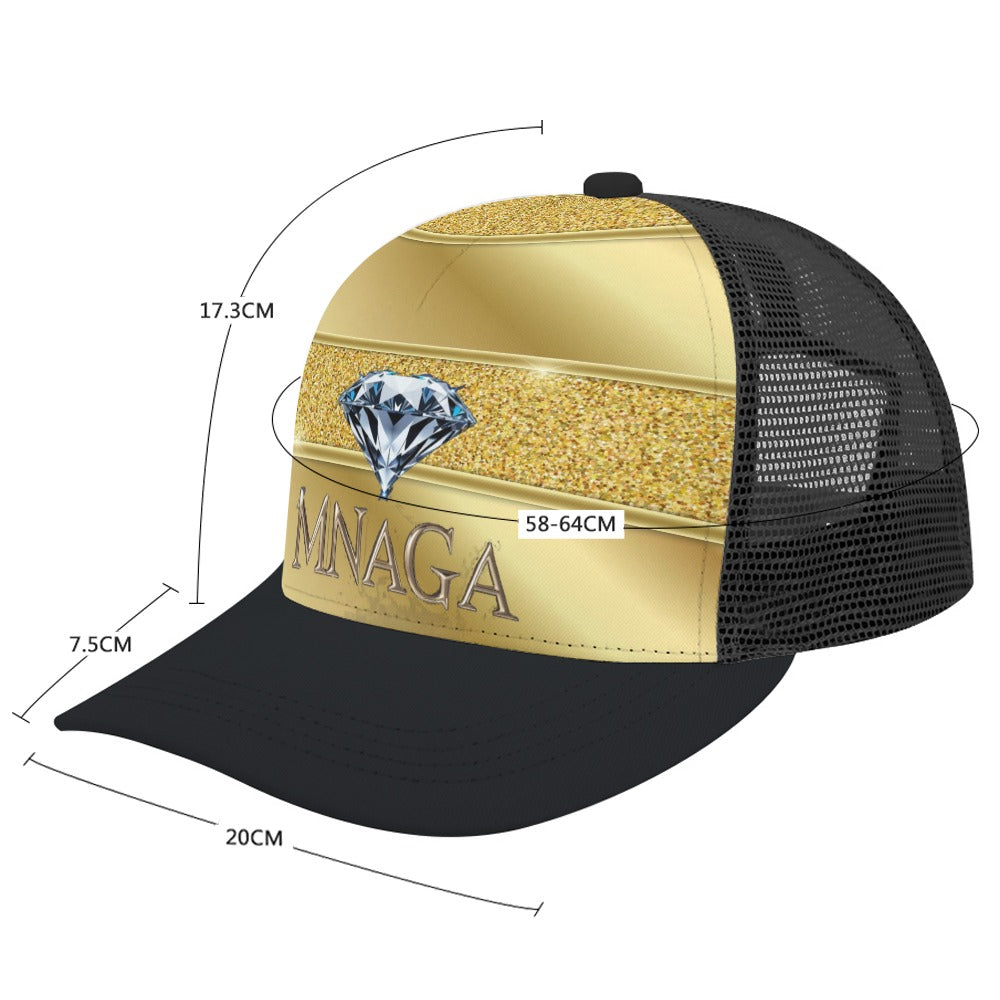 Gold MNAGA Diamond Baseball Cap