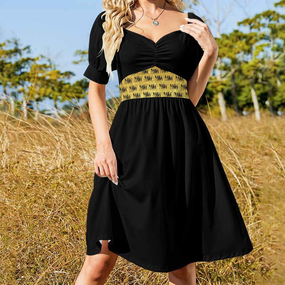 MW Black and Gold Sweetheart Dress