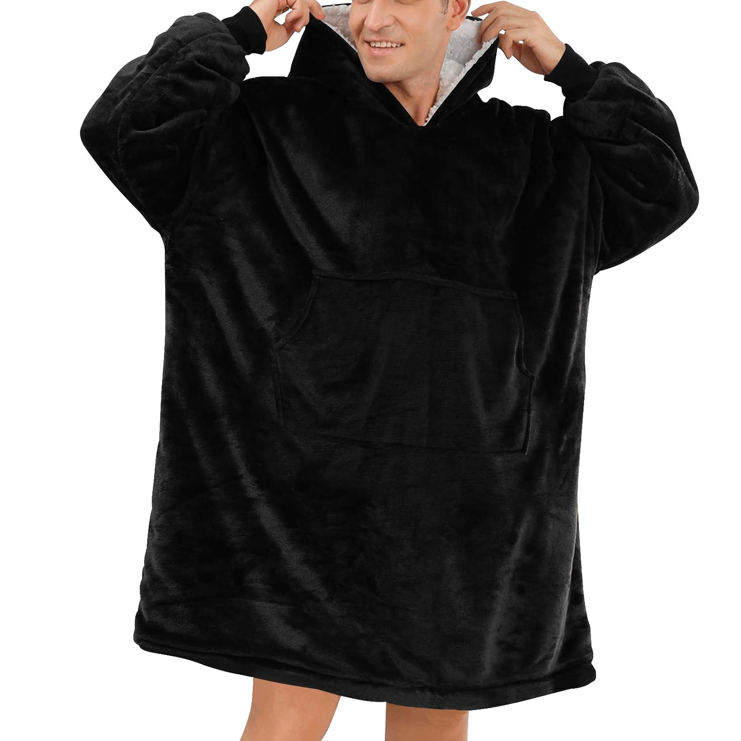 MNAGA Black Blanket Hoodie for Men