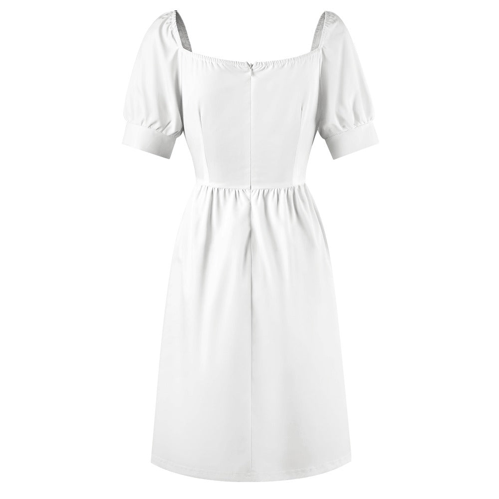 White with hearts Sweetheart Dress