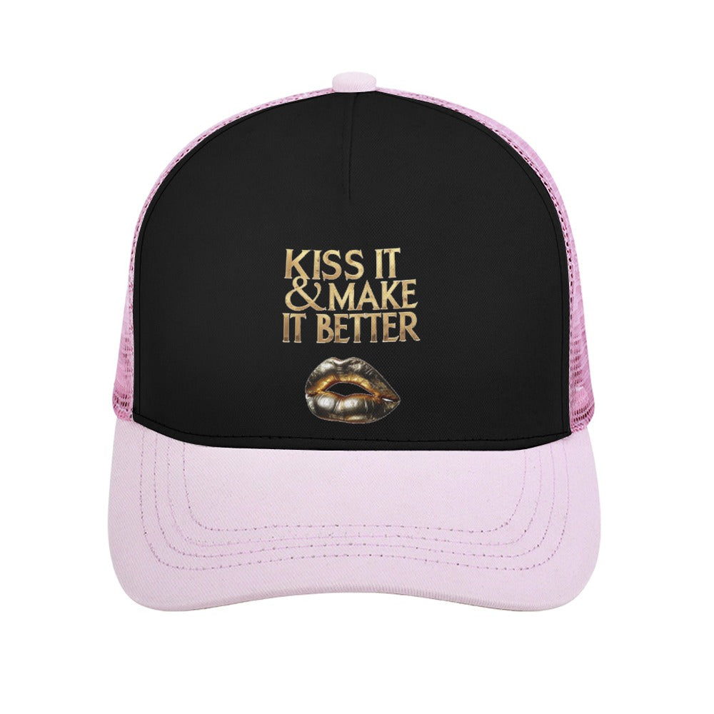KISS IT Black on Pink Baseball Cap