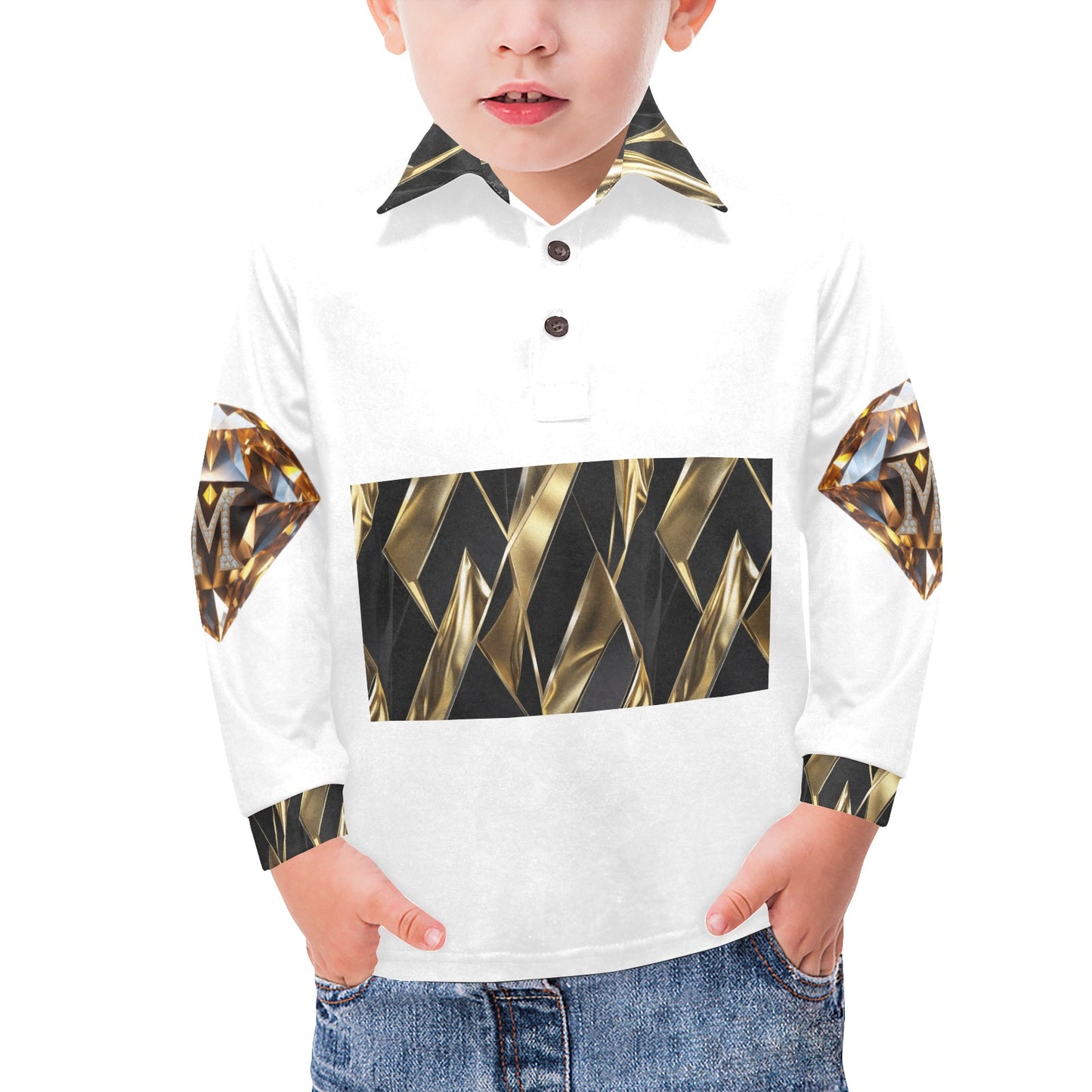 Little Boys' Long Sleeve Polo Shirt T73