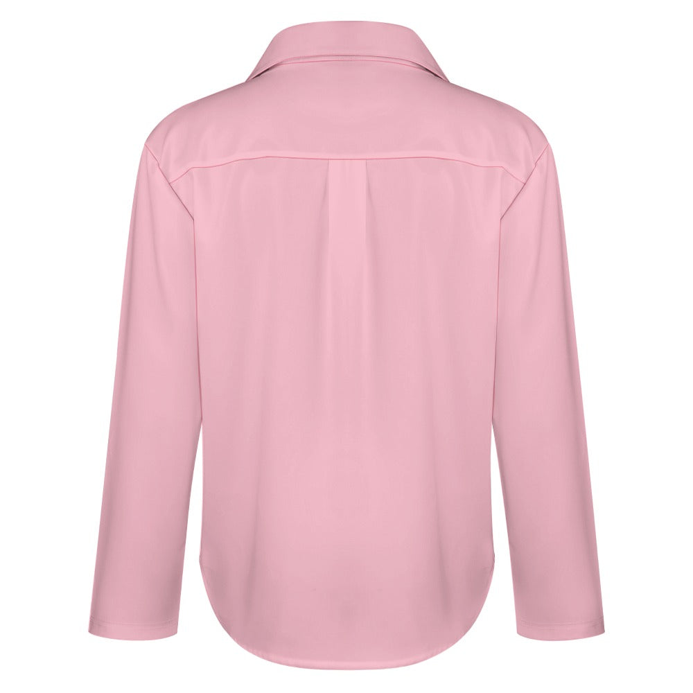 Pink Cropped hem shirt