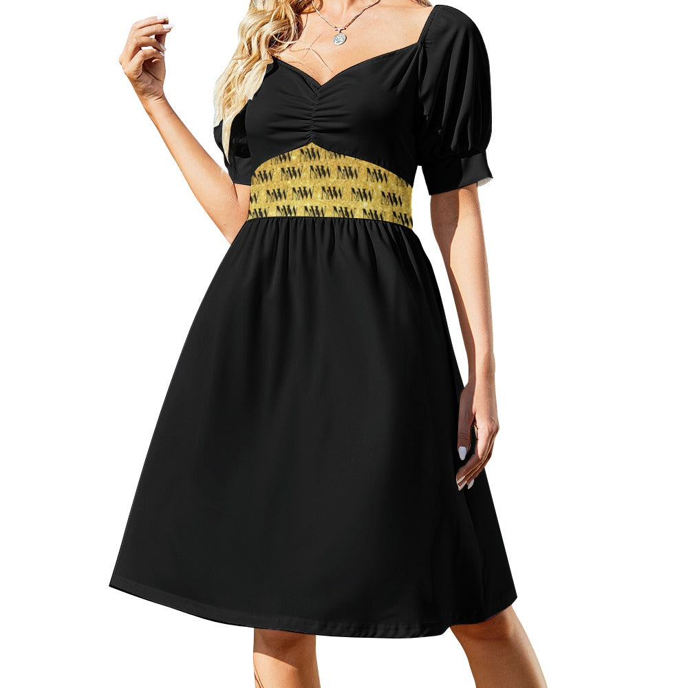 MW Black and Gold Sweetheart Dress