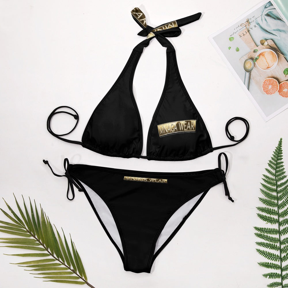 MNAGA Gold  Ladies Sexy V-Neck Bikini Swimsuit