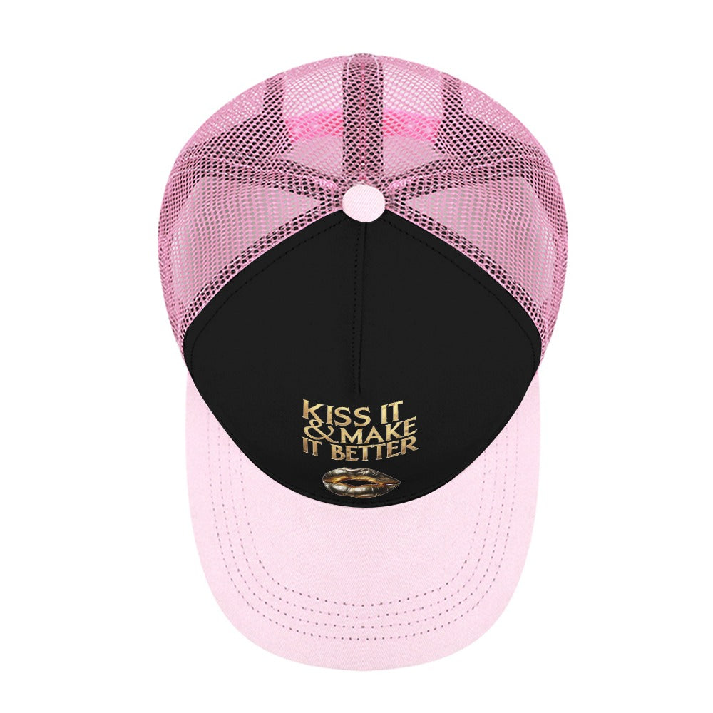 KISS IT Black on Pink Baseball Cap