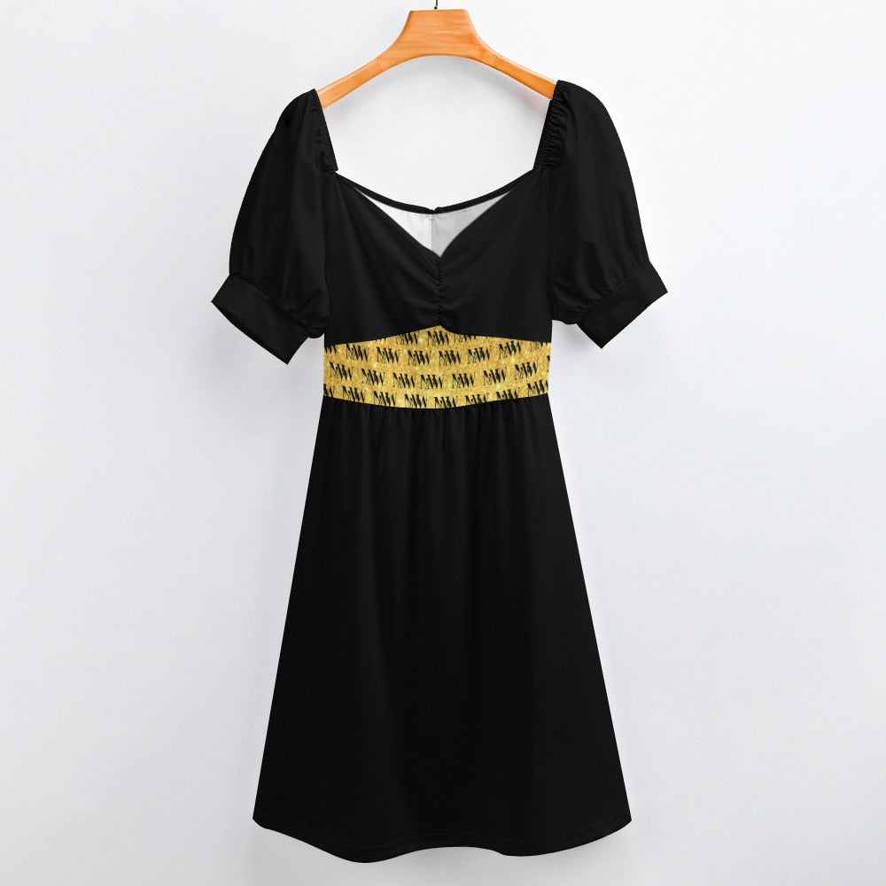 MW Black and Gold Sweetheart Dress