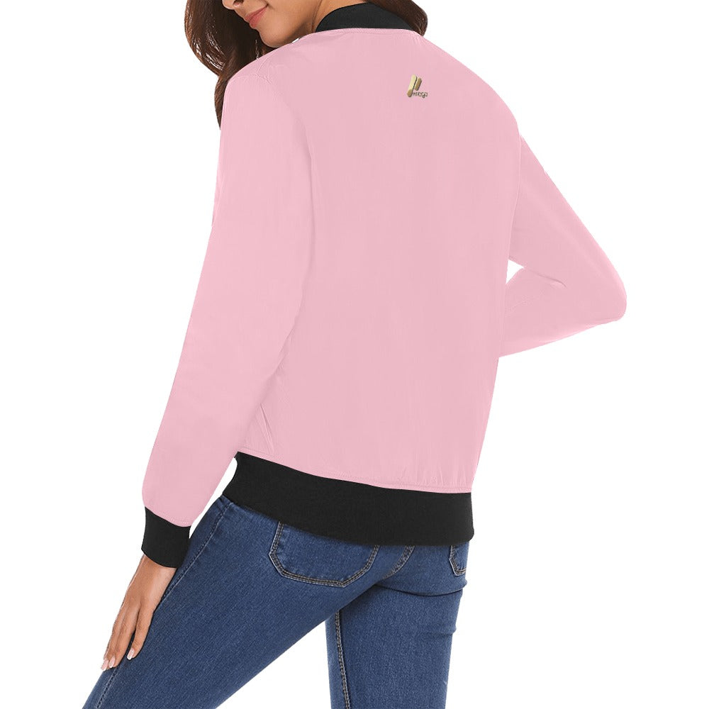 MNAGA Pink  Bomber Jacket for Women