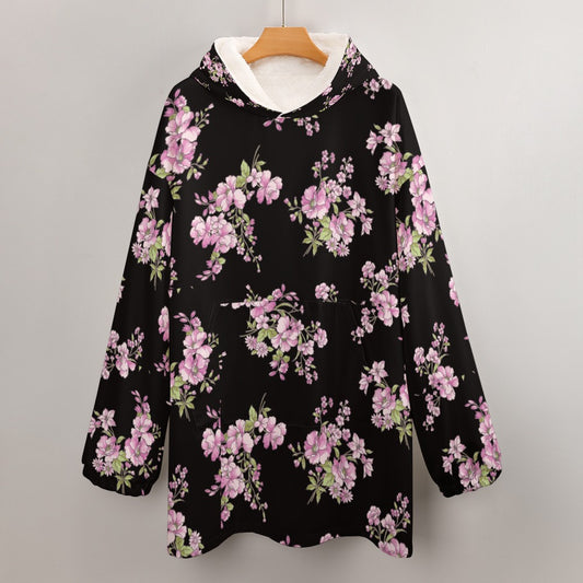 Floral Women's Adult Hooded Blanket Shirt