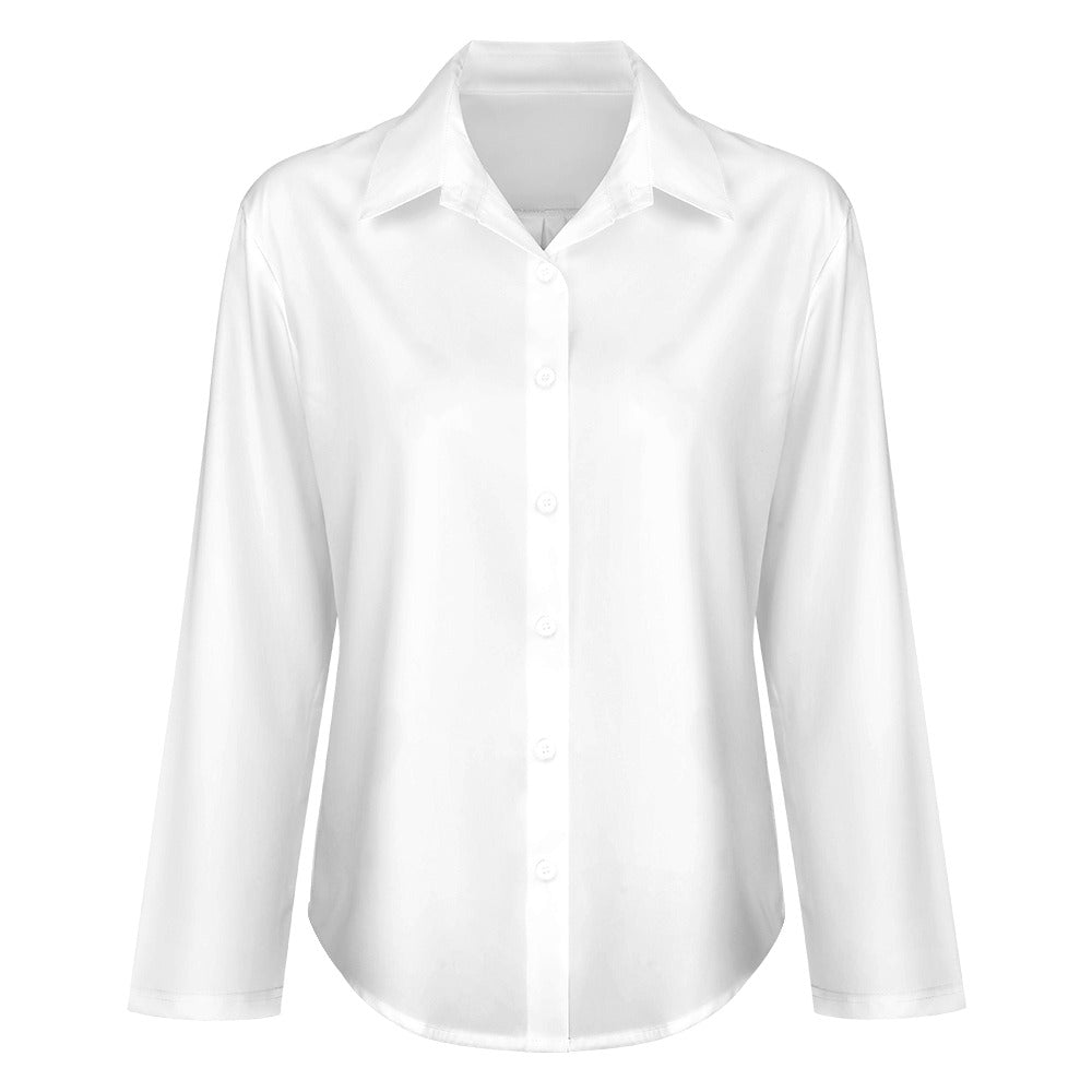 White Cropped hem shirt